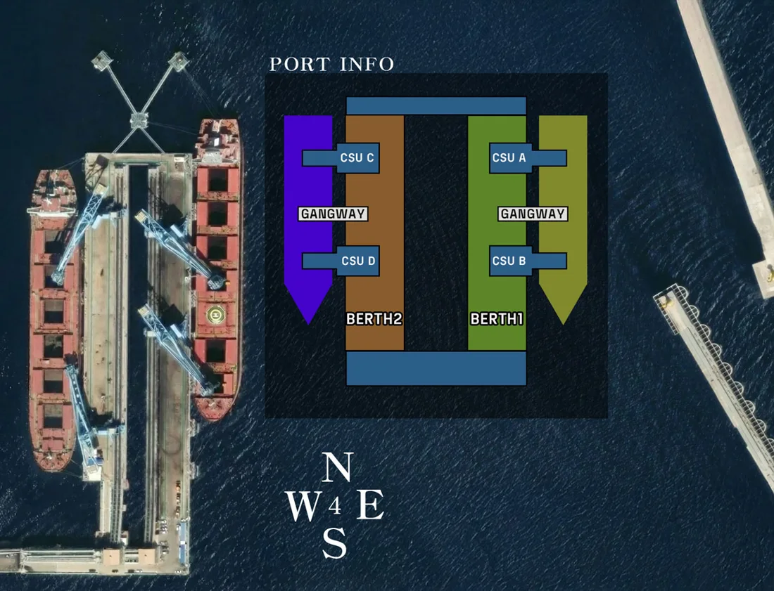 Hosan Port berth and CSU layout